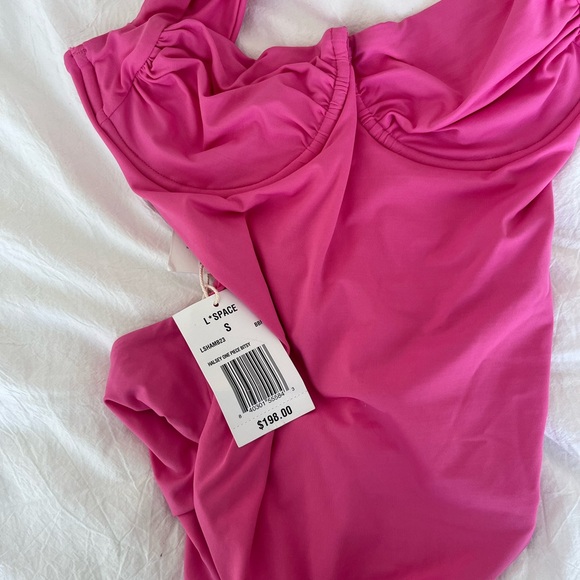 NWOT Lspace X Hanna Montazami Halsey One Piece Swimsuit (size small) pink! - Picture 4 of 4